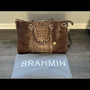 Brahmin Weekender Purse Duffel Bag RARE LATTE